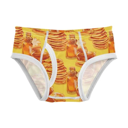 visesunny Boys Cotton Underwear Sweet Honey Pancake Pattern Printed Toddler Soft Training Briefs Size 2T-8Y for Kids