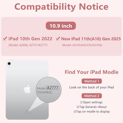 Étui pour iPad 10e génération avec clavier rotatif 360 et pavé tactile