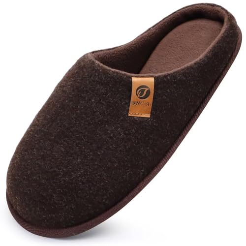 ONCAI pantoufles hommes mousse mémoire tricot feutre brun taille 11