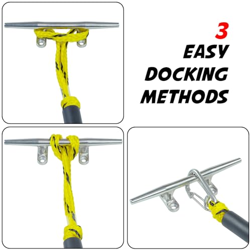 image for Iririi 4 Feet Bungee Dock Line Mooring Rope for Docking with Stainless