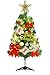 2ft (60cm) Mini Christmas Tree – Pre-Decorated Tabletop Xmas Tree with Assorted Ornaments for Festive Home, Desk & Holiday Display