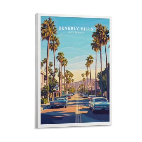 Beverly Hills Travel Print Canvas Wall Art 12x18in