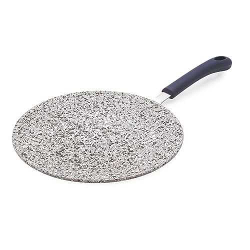 Image of Orange 4.00mm Non-Stick Rockstar Series Roti Tawa /Concave Tawa 255mm | 5 Layer Coating| Spatter Finish | Induction & Gas Friendly| Free Nylon Turner