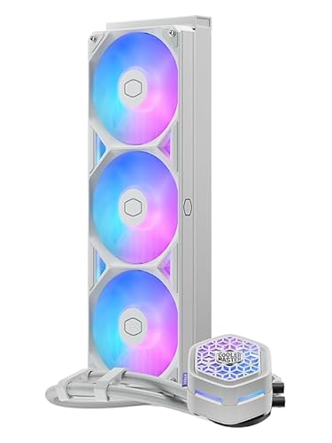 Cooler Master Ventilateur VRM ML 360 Atmos II VRM ARGB - Refroidisseur liquide pour processeur - Blanc - Prend en charge les dernières prises LGA1851, LGA1700, AM5, AM4 - Pompe à profil ultra-bas