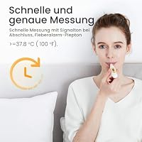 femometer Digitales Fieberthermometer, Rektal, Oral, Achselthermometer Fieber Thermometer für Baby Kinder Erwachsene, Genaue und Schnelle Ablesungen, Wasserdichte Sonde, orange – Ansicht 3