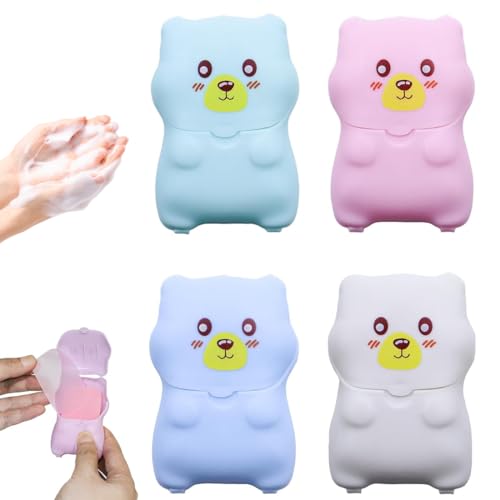 HAMKU 4 scatole200 Fogli di Sapone da Viaggio, Sapone in Fogli, Sapone in Fogli da Viaggio, Fogli di Sapone Portatili Carta da Viaggio da Campeggio USA E Getta Pulito