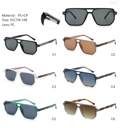 Lunettes de soleil léopard marron rétro dotées d'une structure double pont géométrique - 3