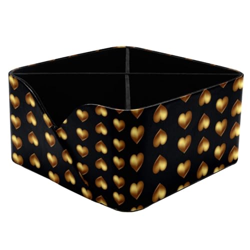 Pot à crayons pour bureau compartiments cœur doré noir rangement - 2