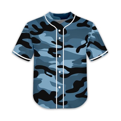 Slvriog Camiseta infantil de beisebol com botões para meninos e meninas, camisetas esportivas simple