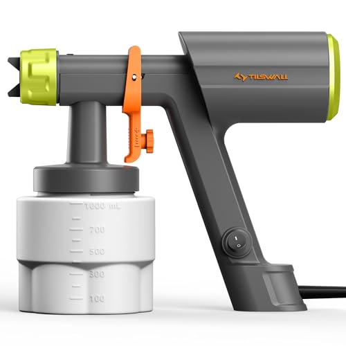 Tilswall Powerful & Lightweight Electric Paint Sprayer, 1000ml Detachable Cup,
