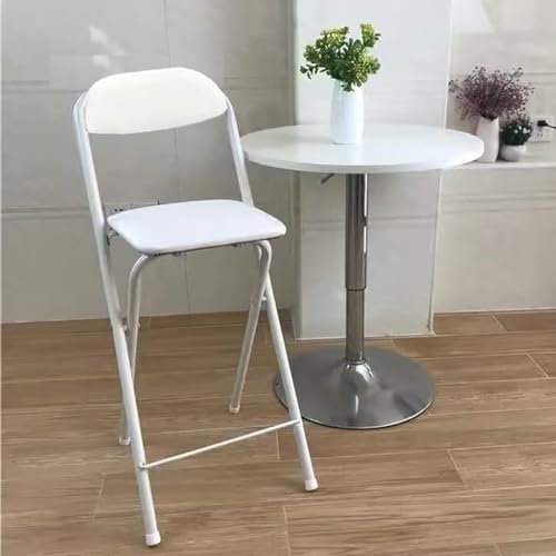 Lot de 2 chaises pliantes portables de 70 cm au design compact et assises rembourrées blanches - 3