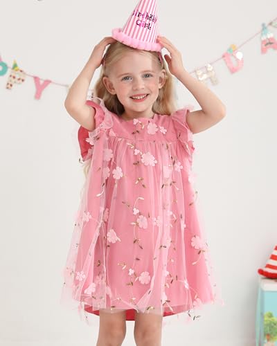 Kucnuzki Baby Girl Clothes Toddler Girls Summer Fairy Tulle Dress Ruffle Fly Sleeve Casual Sundress Cute Outfit for Kids2
