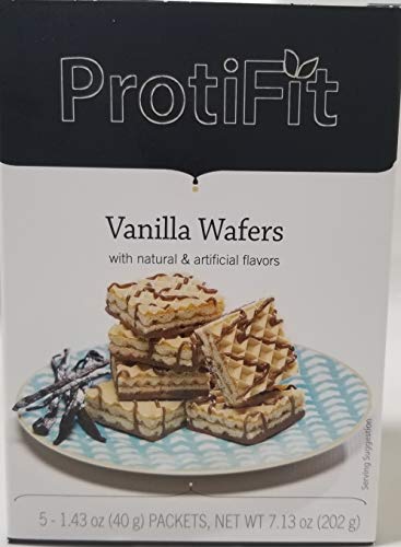 Proti Fit High Protein Wafer Bar - Vanilla (5 Servings/Box) - Trans Fat Free, Aspartame Free, Cholesterol Free