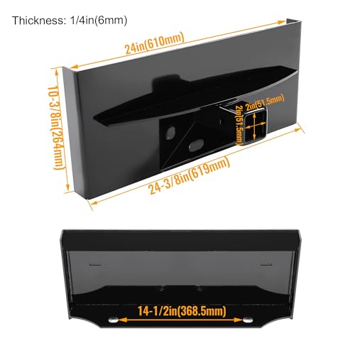 Image of ECOTRIC 1 /4 inch Mini Skid Steer 2 inch Receiver Hitch Mount Plate
