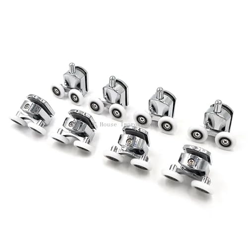 �_�u���X���C�f�B���O���[���[�A Sliding Shower Door Rollers Zinc Alloy 23-27mm Bearing Wheel Runners Replacement Pack Of 4(4-upper4-down,25mm)
