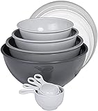 TP Melamine Mixing Bowl Set with Lids and Measuring Cups, Nesting Bowls Set for Pasta Baking Salad...