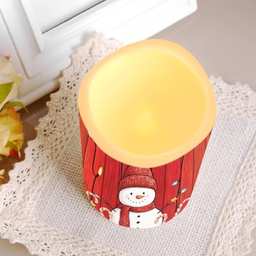 Image of Christmas Snowman Color Changing Flameless LED Candles Set of 4
