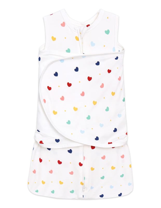 Image of Baby Wearable Blanket Sleeveless Unisex Sleeping Bag Swaddle Boy Girl Sleep Sack Viscose from Bamboo, Heart, 3-6Months