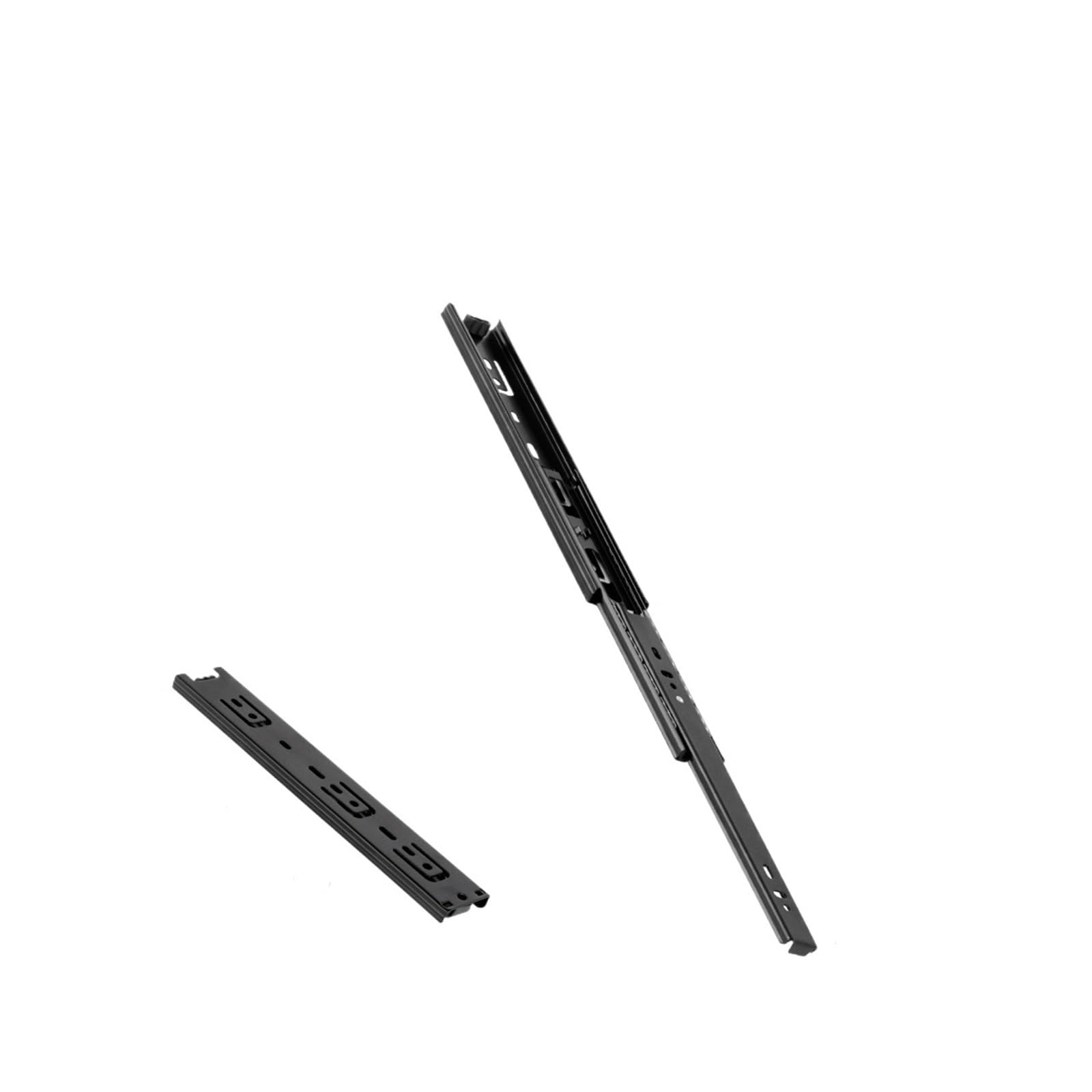 Ppqiru Black 4Pcs Drawer Rail 10~20Inch Stainless Steel Ball Bearing Slides Sliding Track 3-Section Full Extension Cabinet Furniture For Cabinet Drawer(,25Cm)