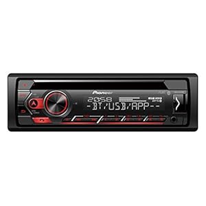 Pioneer DEH-S420BT 1-DIN CD Tuner with Bluetooth, USB, Spotify, Pioneer Smart Sync App and compatible with Apple and Android devices.