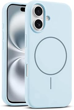 Zebana Apple iPhone 16 ile Uyumlu Kılıf Zebana Liquid Soft Silikon Kılıf (Kablosuz Şarj Destekli) Açık Mavi