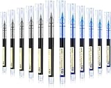 like it 0.5mm Roller Pen Color ink Straight Liquid Rollerball Gel Pen for School Office Stationery Pack of 12 (Black & Blue)