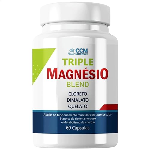 Triple Magnésio Blend Cloreto Quelato Dimalato 60 Cáps Energia Diária Suplemento Metabólico