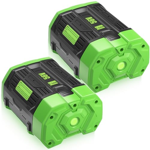 2 Packs 7500mAh High Capacity Replacement for EGO 56V Lithium-ion Battery Compatible with EGO 56 Volt 7.5Ah Battery BA2800T BA4200T BA1400 BA5600T LB6504 LB5804 LB6500 LB4800 Power Tools(Green)
