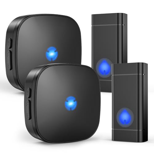 Sonnette sans fil pour maison et bureau avec portée 300m et alertes lumineuses