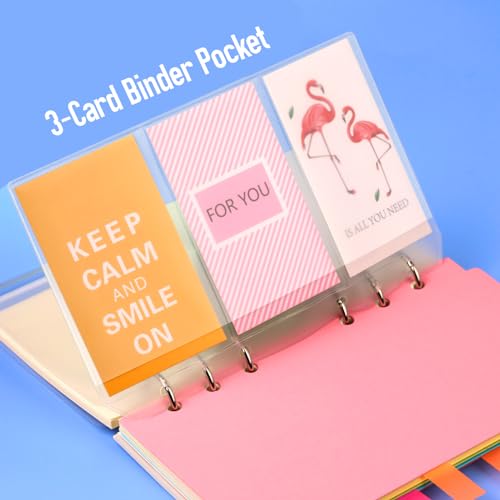 LEOBRO A6 Ringbuch Nachfüllpapier Blanko, 135 Blätter, mit Register, 320 Stück Haftstreifen, 2 PCS Binder Taschen, A6 Refill Paper für Personal Organizer, Loseblatt Notizbuch