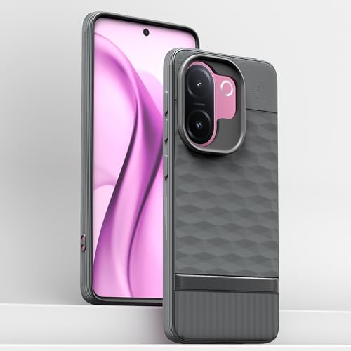 Image of Pikkme Back Cover for Vivo V60e 5G Camera Protection 3D Hexa Cube Design Silicone Protective Bumper Case (Grey)