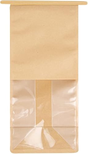 Miniatura 11 de Restaurantware Bag Tek - Bolsas de lazo de lata de 5.1 x 4.1 x 11.2 pulgadas con ventanas, 100 bolsas resellables para panadería con ventanas, parte