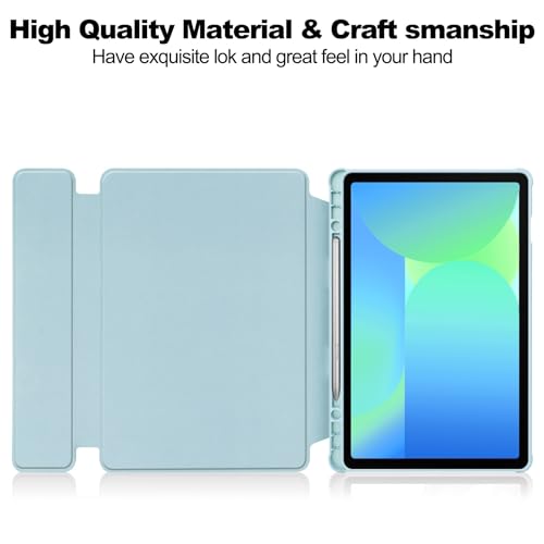 Funda para Samsung Galaxy Tab S10 FE de 10.9" SM-X520 teclado giratorio azul 5