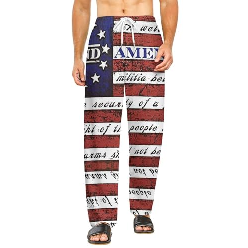 2nd Amendment Brand Vintage USA Flag Women’s Soft Pajama Lounge Pants Sleepwear Sleep Pant Straight Fit For Men