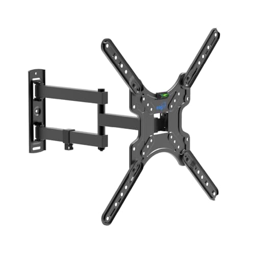 Image of ELG Full-Motion TV Wall Mount for 26-60 inch Flat & Curved TVs Single-Stud Articulating Bracket, 16.5 inch Extension, Tilt +5 /-10, Swivel 90, VESA 400x400, Holds Upto 30 Kgs.with Hardware Kit- MT400AR-EX