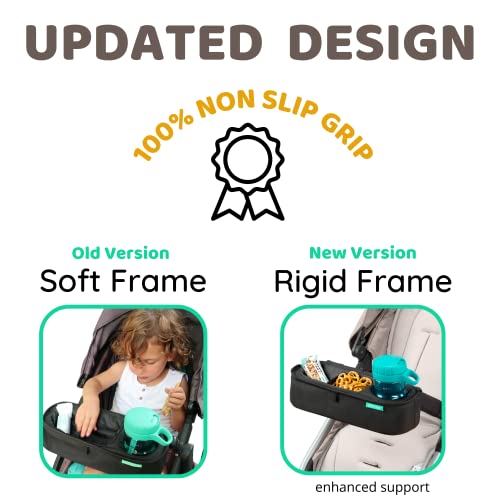 image for Swanoo Universal Stroller Tray with Insulated Sippy Cup Holder - Upgra