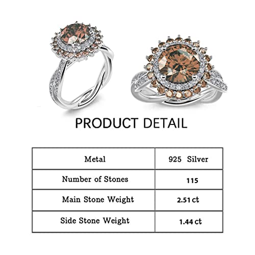 Jeulia Sterling Silver Engagement Fidget Rings Flower Anxiety Rotating Ring for Women Mother's Day Diamond Birthstone Promise Jewelry with Gift Box2