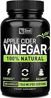 Zeal 100% Natural Raw Apple Cider Vinegar Pills (1560mg | 120 Capsules) Apple