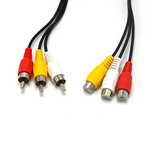 Cable RCA audio video con conectores macho hembra para extender señal SAT 2