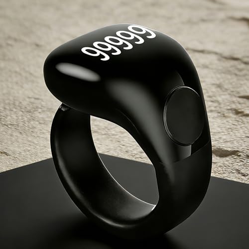 Image of Smart Tasbih Zikr Ring,Adjustable(18 /20 /22mm) Muslim Digital Azan Alarm Clock Counter,APP Support Digital Counter Prayer Reminder Rings, Waterproof 5 Digit Finger Counter for Muslims