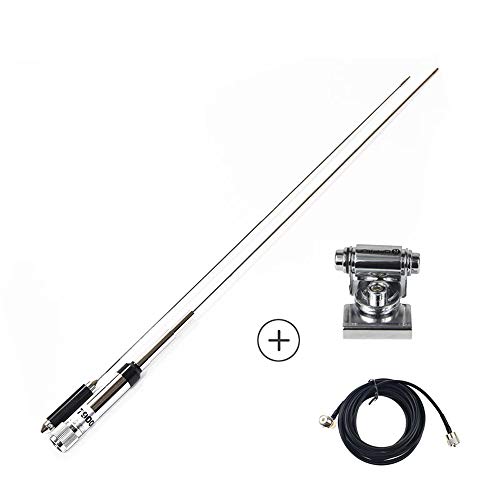 Antenne Voiture Universelle Longue EasyTalk 7900D Double Bande VHF UHF 144/435MHz avec Support de Montage pour camions ou Auto Radio