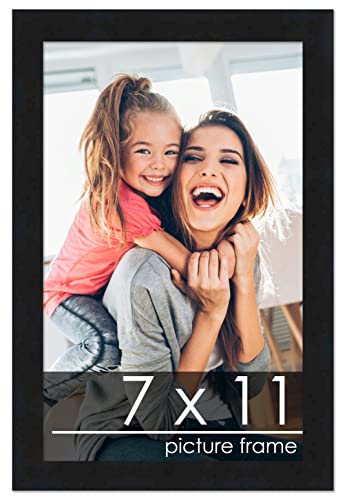 Poster Palooza 7X11 Contemporary Black Wood Picture Frame - Uv Acrylic, Foam Board Backing, & Hanging Hardware Included! #TOP5