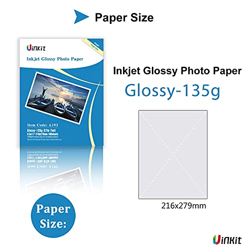 Inkjet Thin Photo Paper Glossy+ Double Side Matt Photo Paper- Thin Photo Paper Glossy 135Gsm 35Lbs 8.5 X 11 100Sheets+ Double Side Matt Paper 8.5X11, 100Sheets 6.5 Mil 130Gsm Laser And Inkjet #TOP1