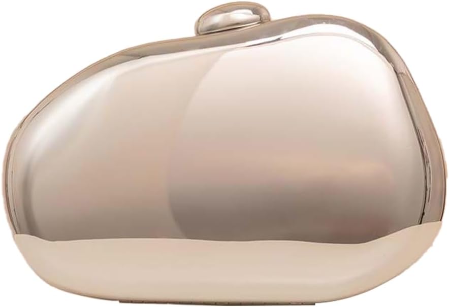 Women Glossy Acrylic Clutch Bag Smooth Novelty Small Metallic Crossbody Shoulder Chain Handbag for Party Weeding