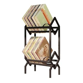 Double layer Vinyl Record Storage Shelf – LP Record Holder – 160-200 LP Display Rack – Ideal for Albums, Books, Magazines, Files – Matte Black - Les Beatles, Paul McCartney, John Lennon, RIngo Starr, George Harrison