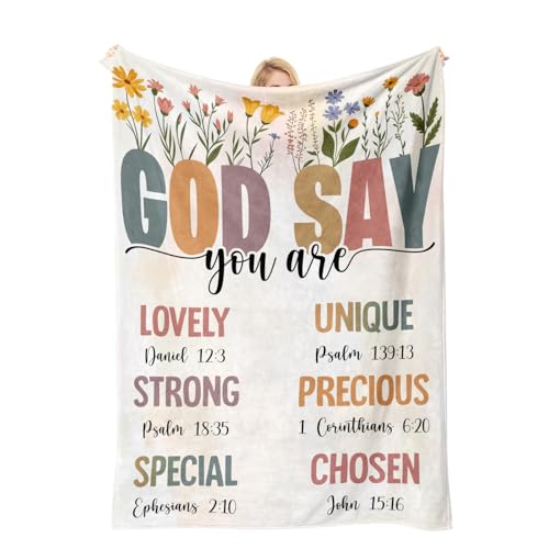 COMFAR Christian Gifts for Women Faith, Inspirational/Religious/Spiritual Gifts for Adults, Soft Throw Blankets for Women/Men, Personalized Blankets for Adults 50"x 60"