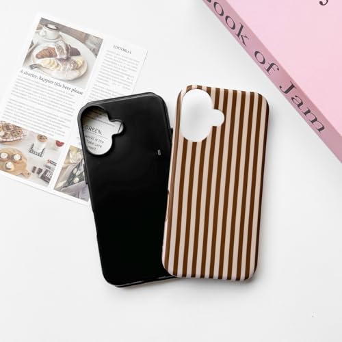 NITITOP for iPhone 16 Plus Case Cute Matte Stripe - Brown by NITITOP - Used condition - Image 5