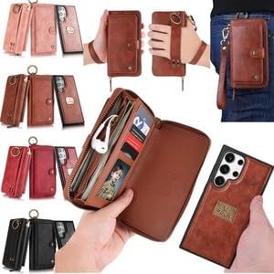 Étui Samsung Galaxy S26 Plus marron avec housse portefeuille à rabat amovible