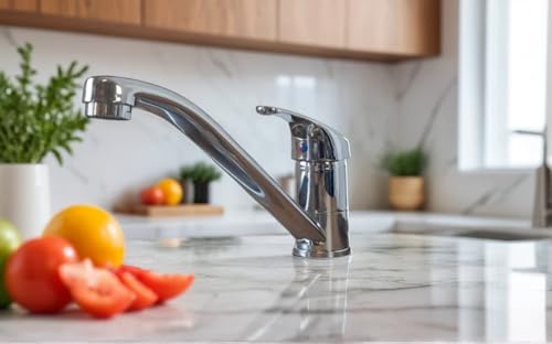 Simplicity Piralla, Kitchen Sink Mixer Tap, Monobloc Single Top Lever with Long Swivel Spout, Single Handle 360° Swivel - Image 4