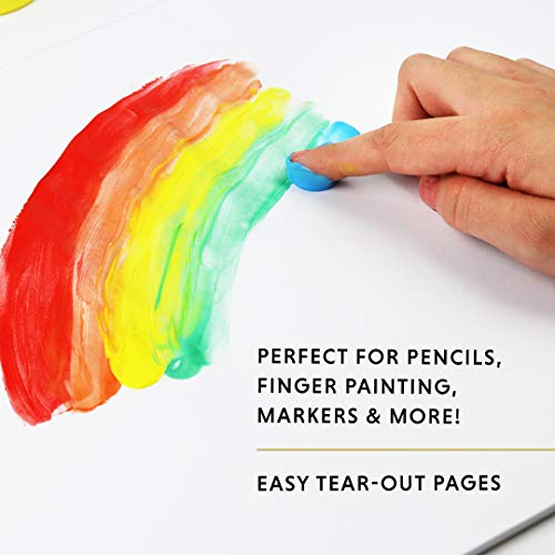 2-PACK Large Drawing Sketch Pad for Kids (12\" x 16\", 50 Pages each), 60lbs /90GSM paper ideal for Finger Painting, Pencils, Tempera and Markers.